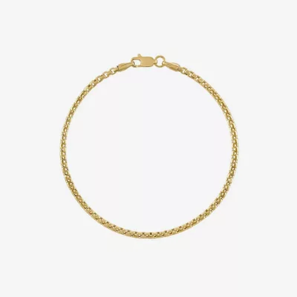 Unisex Adult 14K Gold Solid Box Chain Bracelet