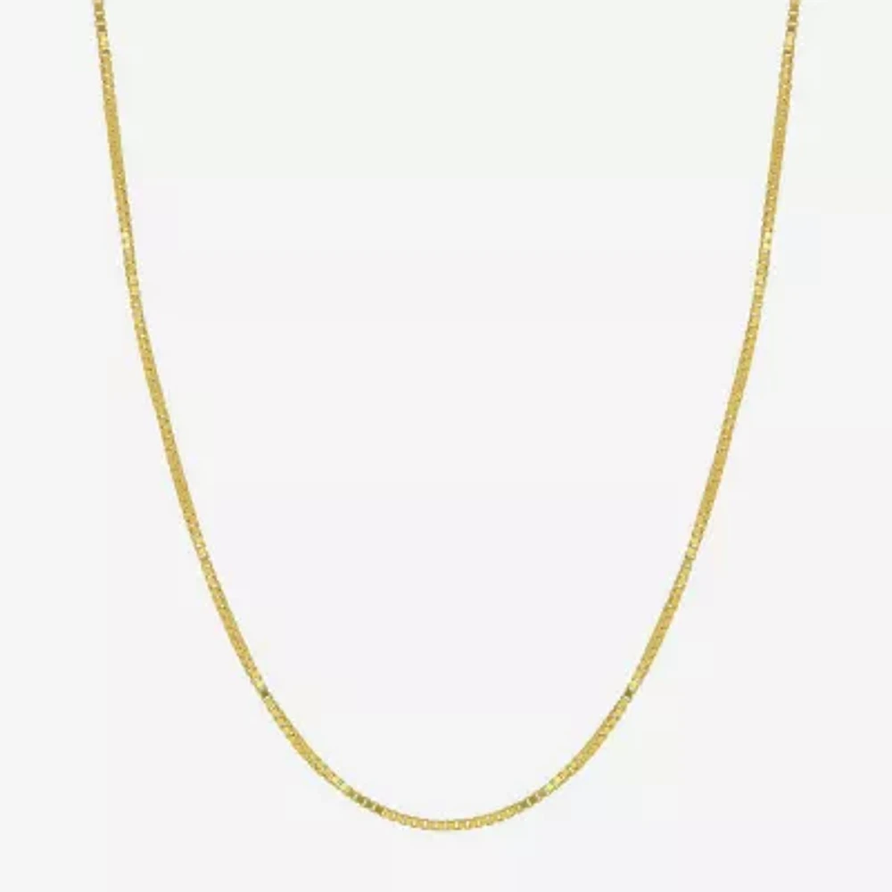 Made in Italy Womens 18K Gold 16 Inch Box Chain Necklace