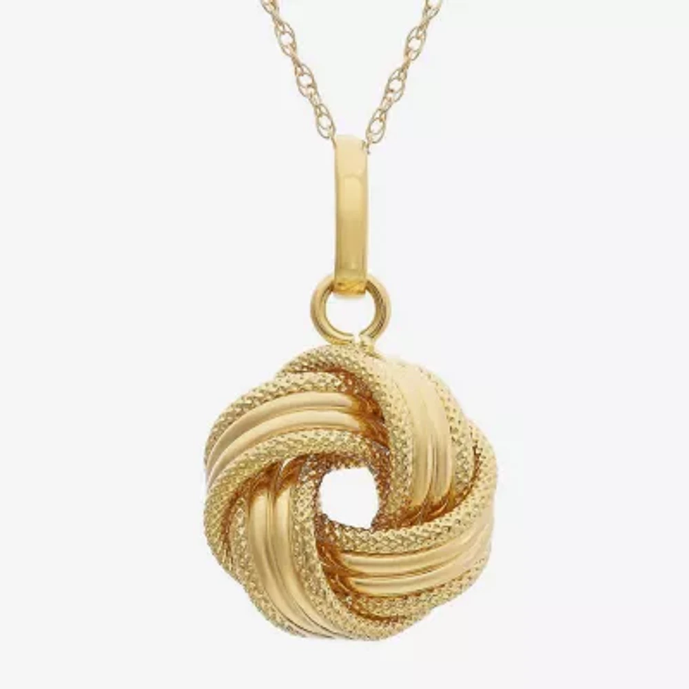 Made in Italy Womens 14K Gold Knot 18 Inch Pendant Necklace