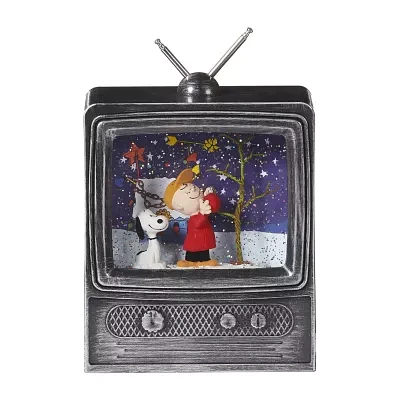Roman "9""H Led Swirl Tv Snoopy" Plays Music Christmas Tabletop Decor