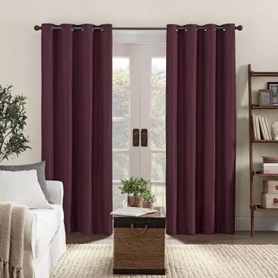 Eclipse Ambiance Texture Draft Stopper Grommet Top Energy Saving 100% Blackout Single Curtain Panel