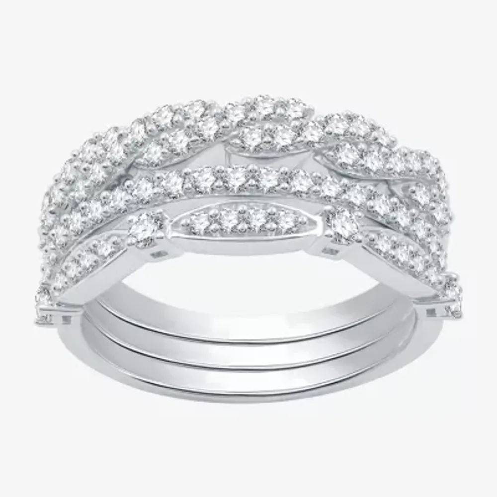 I Said Yes (H-I / I1) Womens 1 CT. T.W. Lab Grown White Diamond Sterling Silver Wedding Ring Set