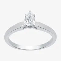 I Said Yes (H-I / Si2-I1) Womens 1/ CT. Lab Grown White Diamond Sterling Silver Pear Solitaire Engagement Ring