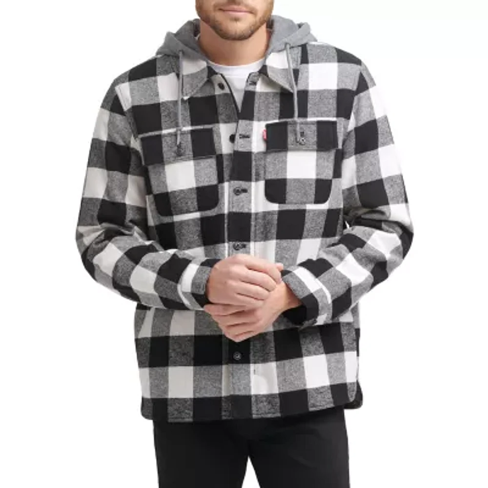 Levi's® Mens Hooded Flannel Shirt Jacket