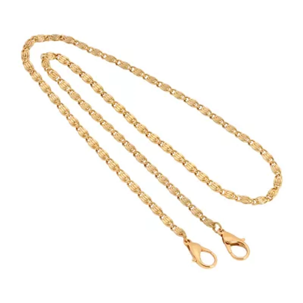 1928 Gold Tone Womens 22 Inch Link Face Mask Holder
