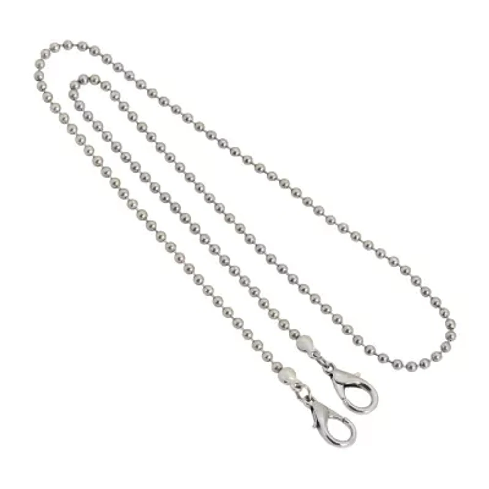 1928 Silver Tone Womens 22 Inch Link Face Mask Holder