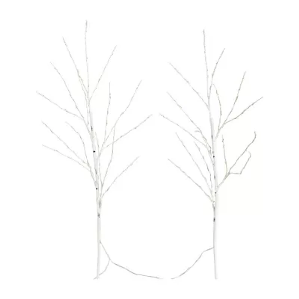 Nearly Natural 36in Pre-Lit Artificial White Birch Branches With 150 Warm White Led Lights 3 Foot Pre-Lit Birch Christmas Tree