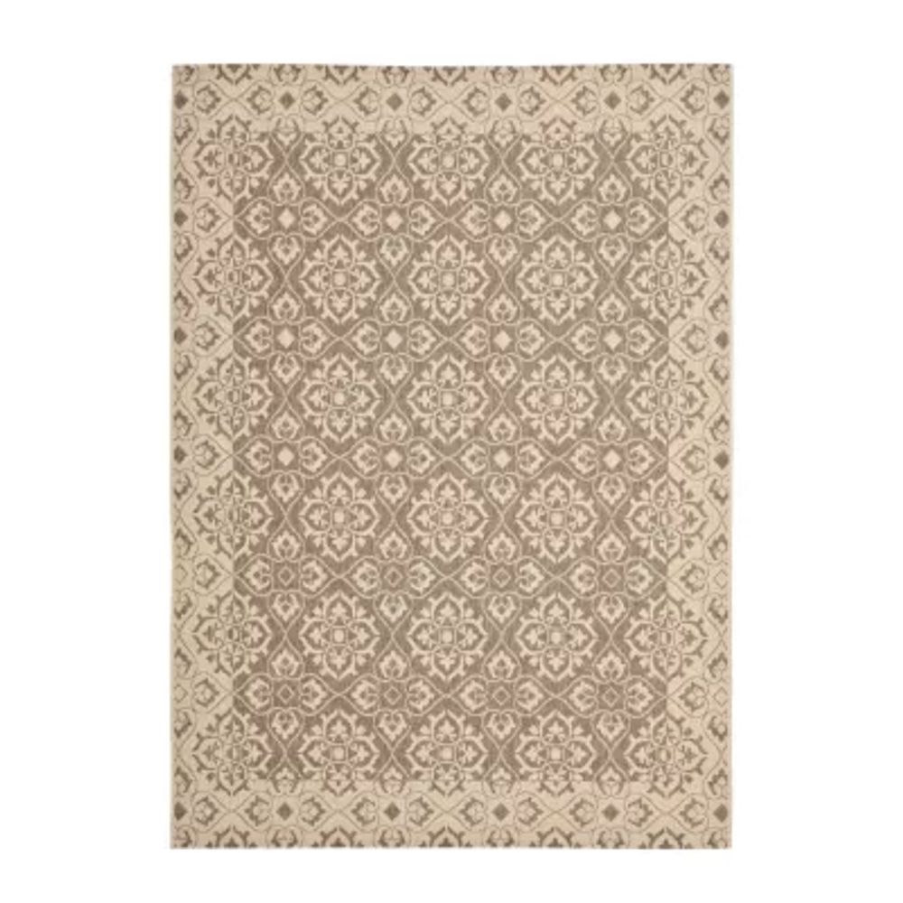 Safavieh Courtyard Collection Spots Oriental Indoor/Outdoor Area Rug