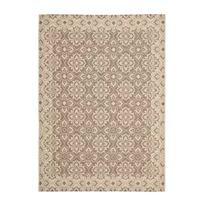 Safavieh Courtyard Collection Spots Oriental Indoor/Outdoor Area Rug