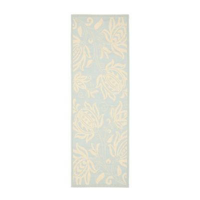 Safavieh Courtyard Collection Tarek Floral Indoor/Outdoor Runner Rug