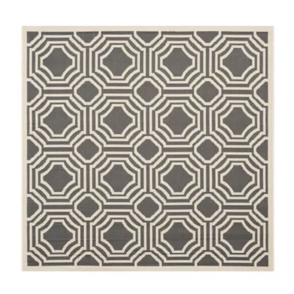 Safavieh Courtyard Collection Torma Geometric Indoor/Outdoor Square Area Rug