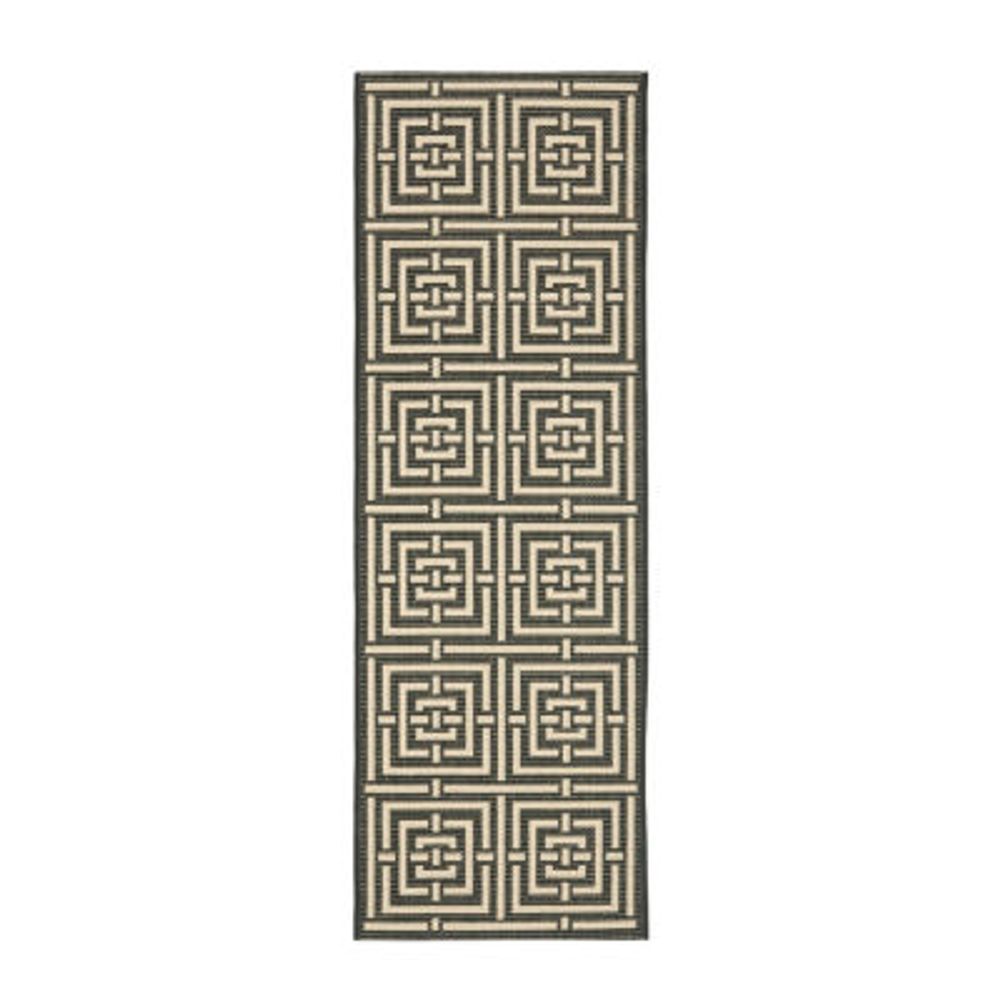 Safavieh Courtyard Collection Varvara Geometric Indoor/Outdoor Runner Rug