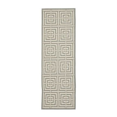 Safavieh Courtyard Collection Varvara Geometric Indoor/Outdoor Runner Rug