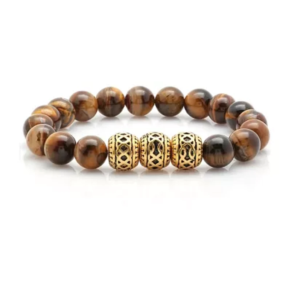 Steeltime Mens 18K Gold Stainless Steel 8 Inch Solid Id Bracelet