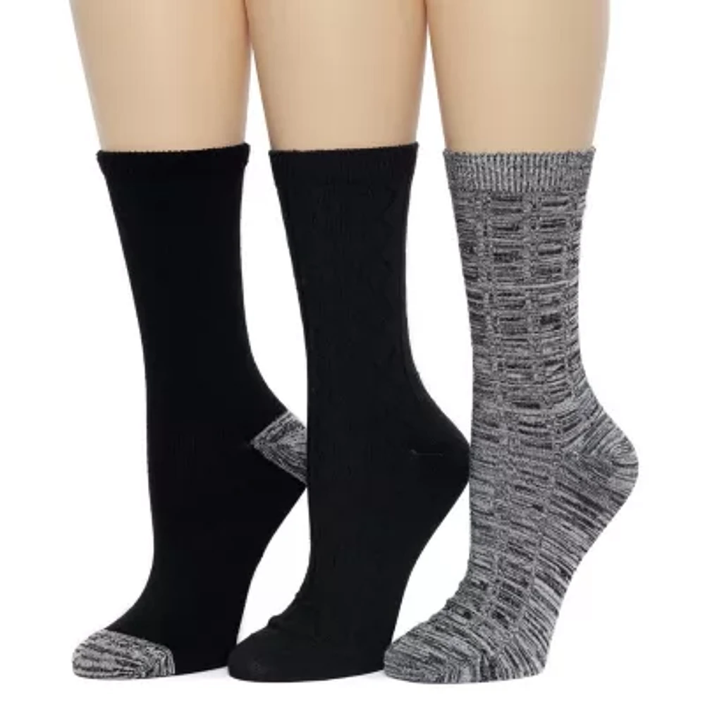 Cuddl Duds Midweight Womens 3 Pair Crew Socks
