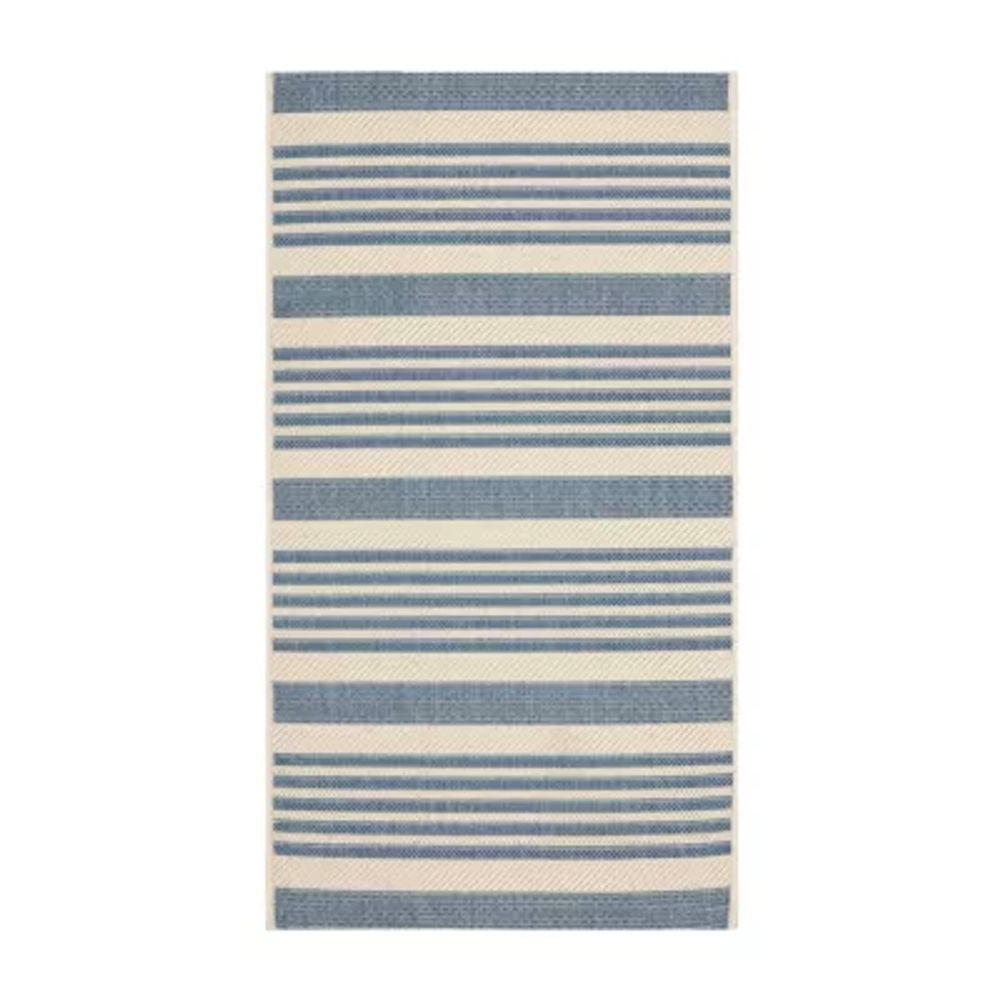 Safavieh Courtyard Collection Santos Stripe Indoor/Outdoor Area Rug