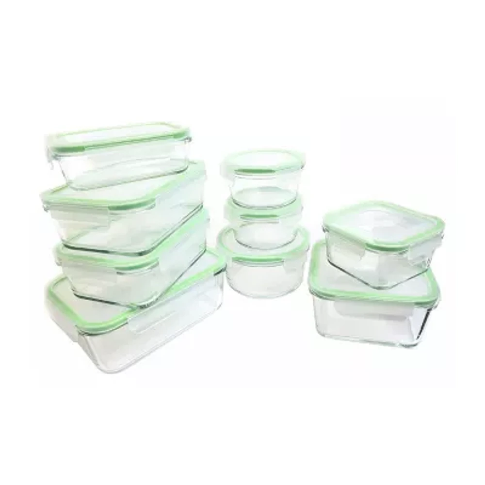 Kinetic Gogreen Glassworks 18-Pc. Oven Safe Glass Food Storage Set