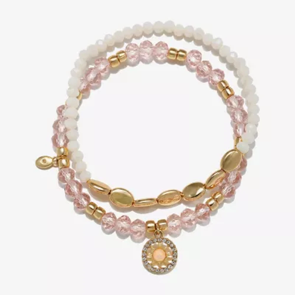Bijoux Bar Delicates Gold Tone Womens 2-pc. Glass Bracelet Set