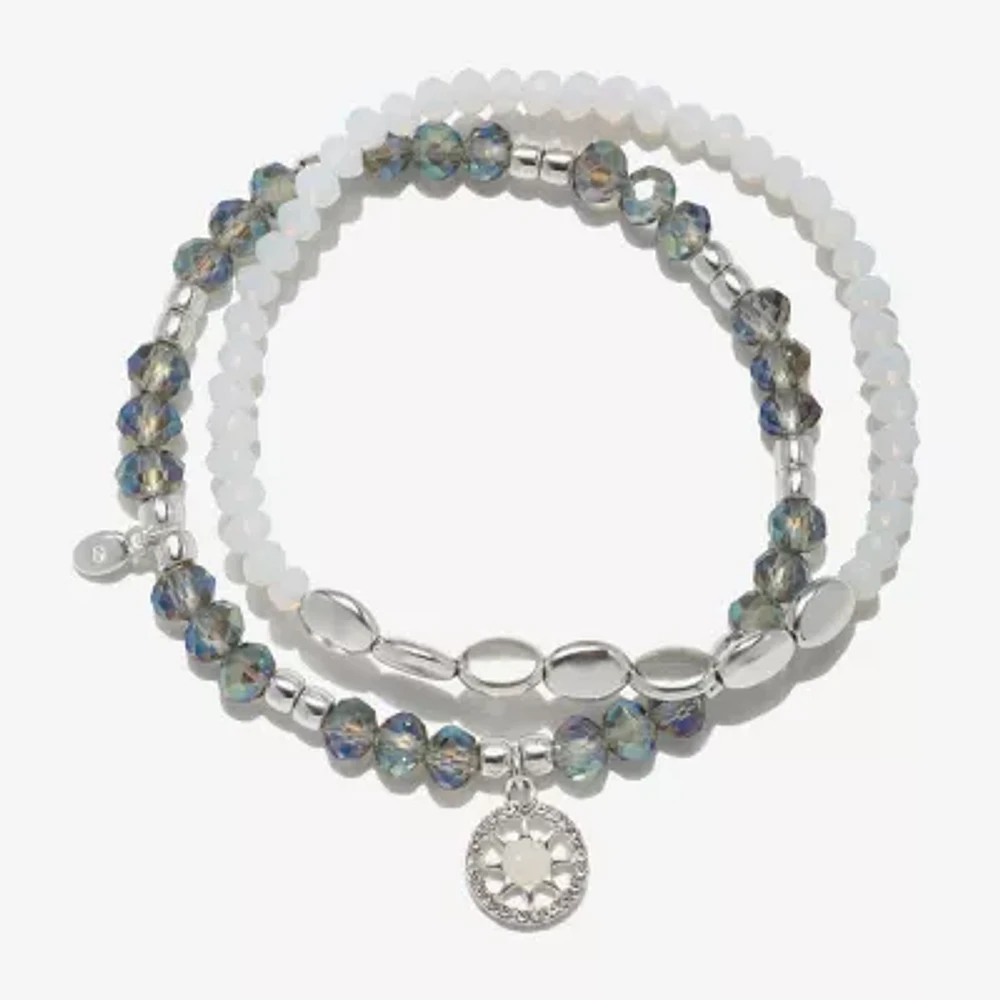 Bijoux Bar Delicates Silver Tone Womens 2-pc. Glass Bracelet Set