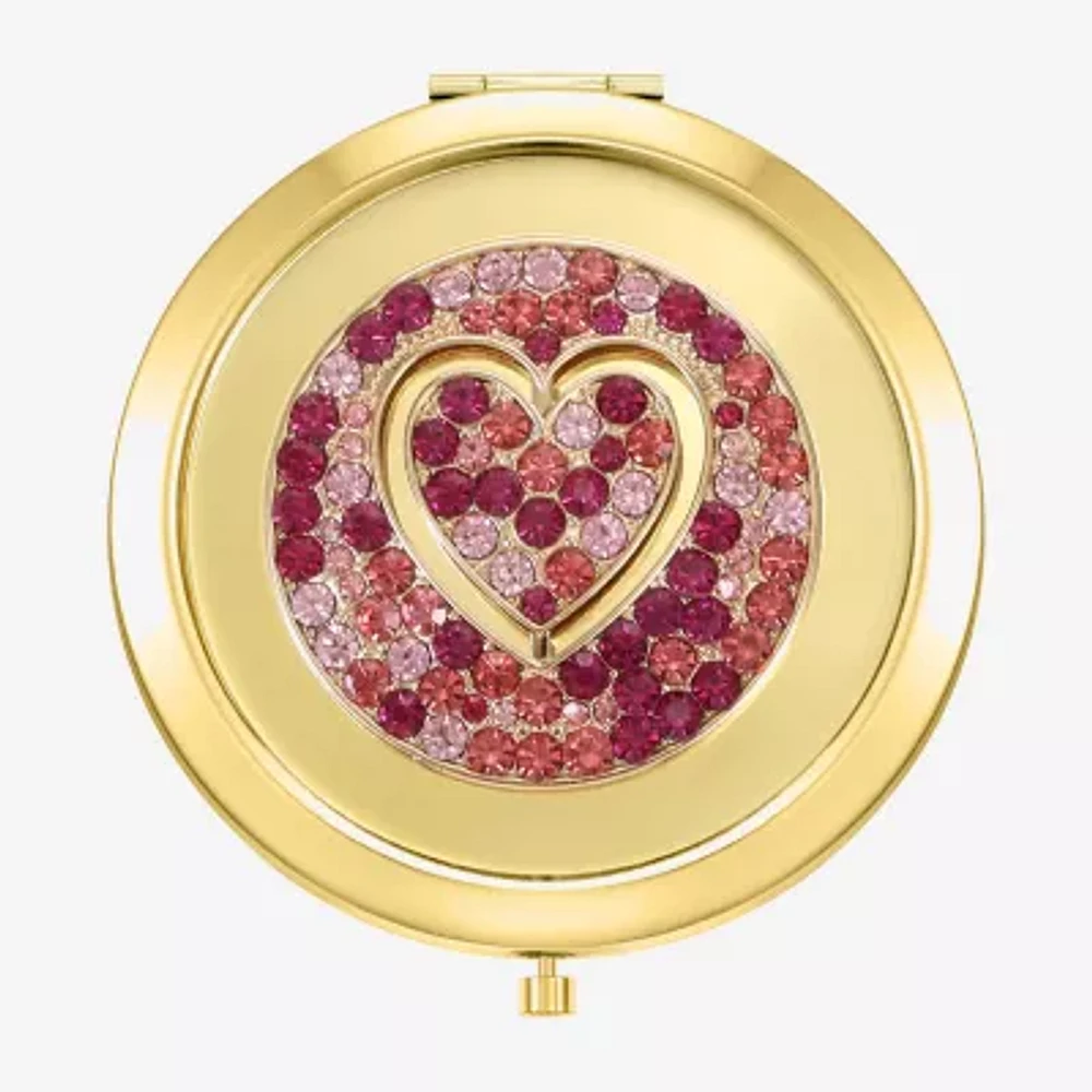 Monet Jewelry Initial Gold Tone Heart Compact Mirror