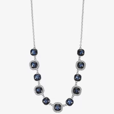 Monet Jewelry Womens Blue 17 Inch Collar Necklace