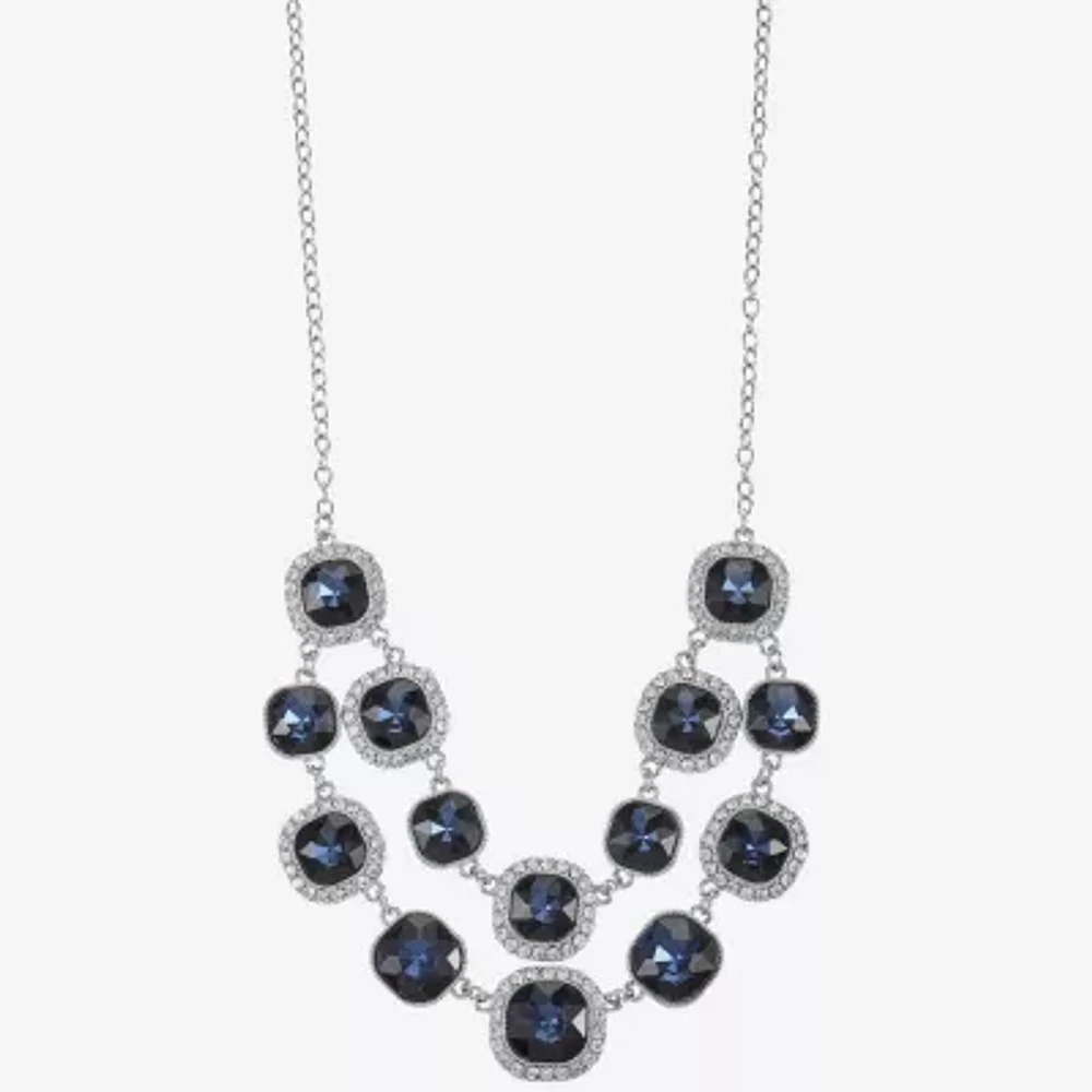 Monet Jewelry Womens Blue 18 Inch Statement Necklace