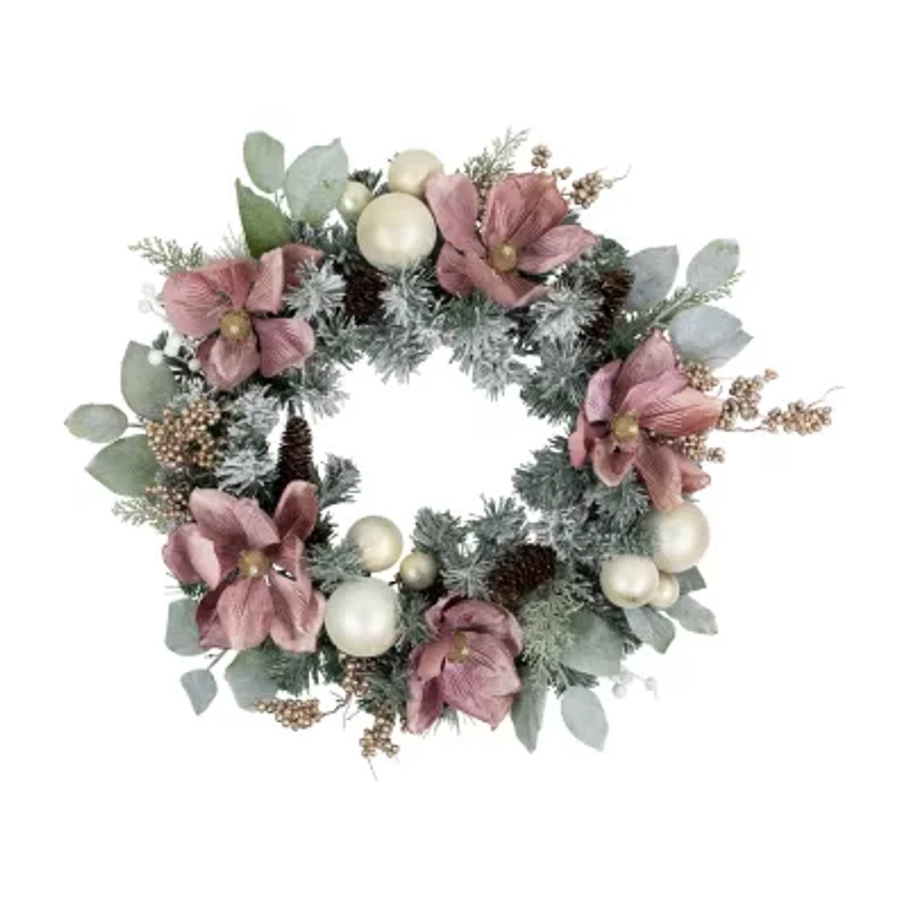 Northlight Floral And Ball Pine Wreath
