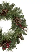 Northlight Pine And Berries Pre-Lit Wreath