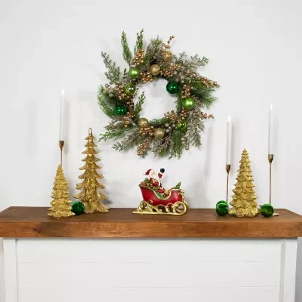 Northlight Ornaments And Berries Glittered Wreath