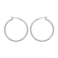 Bold Elements Thin Womens 35mm Hoop Earrings