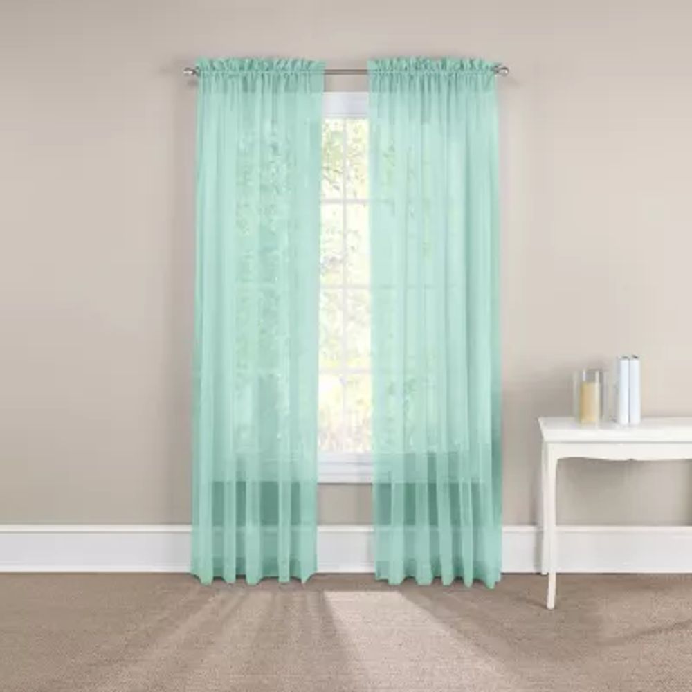 Eclipse Victoria Voile Rod Pocket Sheer Set of 2 Curtain Panel