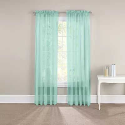 Eclipse Victoria Voile Rod Pocket Sheer Set of 2 Curtain Panel