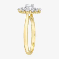 Womens 1 CT. T.W. Lab Created White Moissanite 10K Gold Cocktail Ring