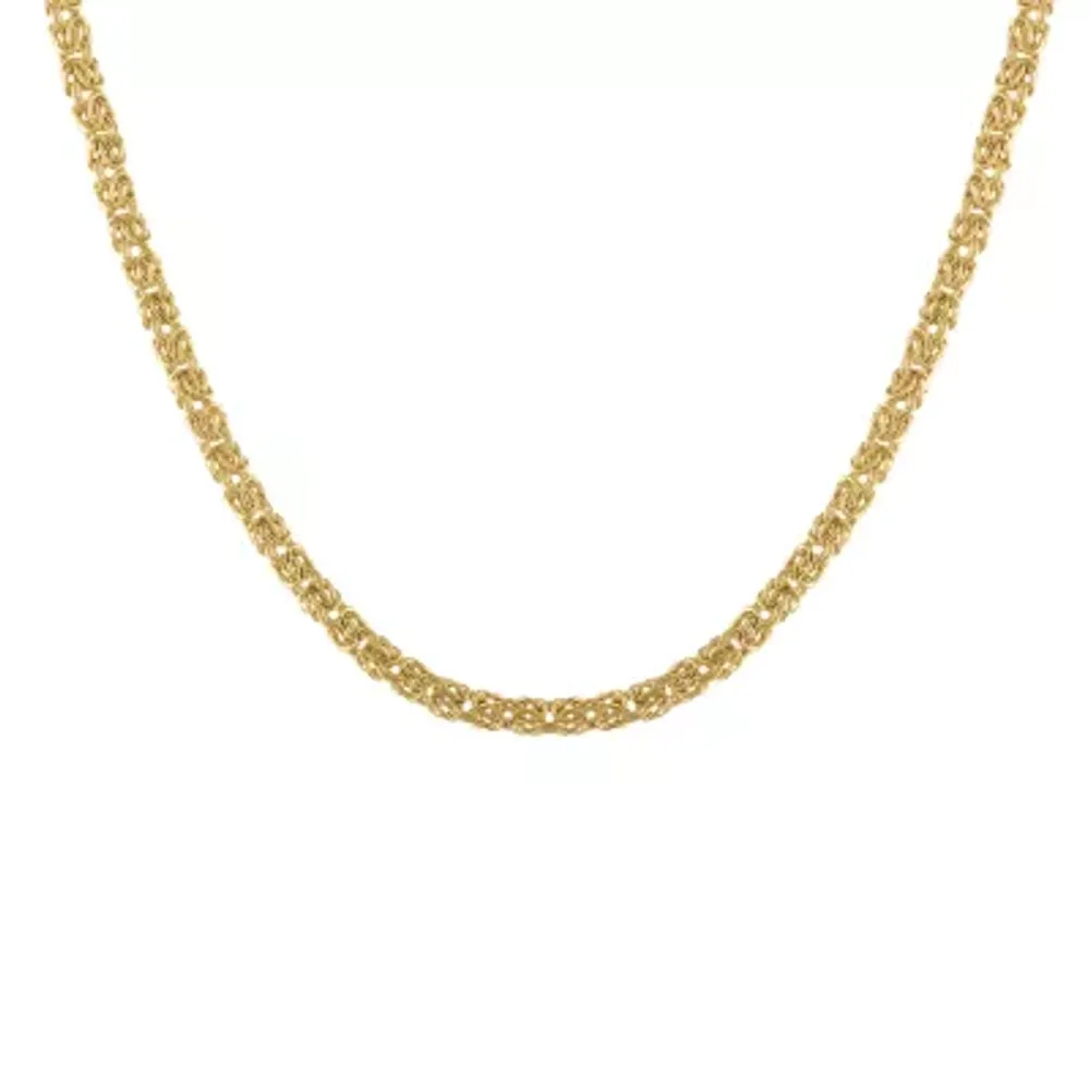Unisex Adult 10K Gold 20 Inch Byzantine Chain Necklace