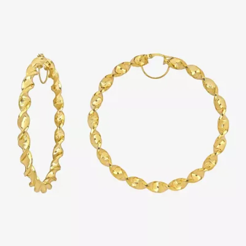 Womens 14K Gold 74mm Circle Hoop Earrings