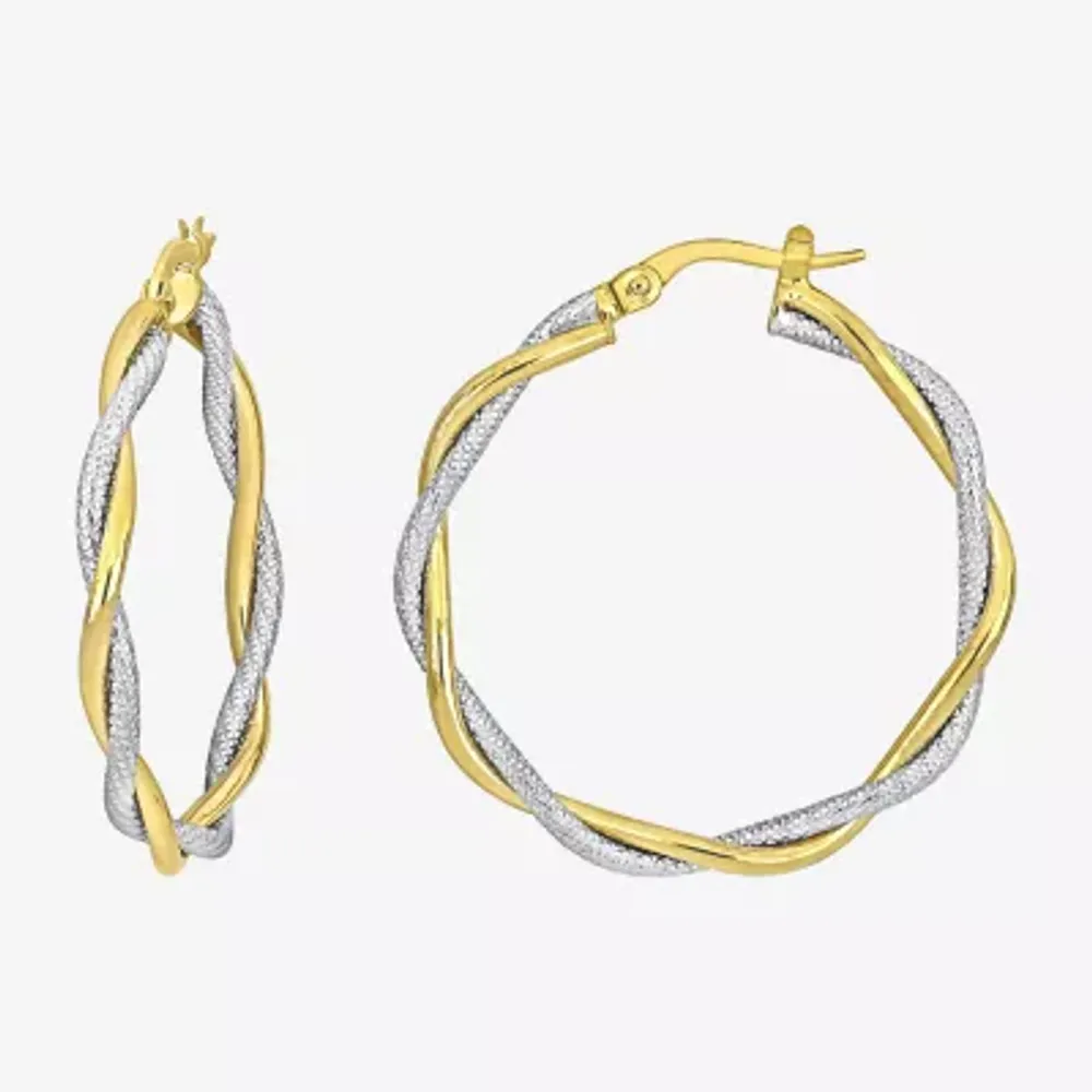 Womens 14K Gold 33mm Circle Hoop Earrings