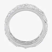 Womens 4MM 4 5/8 Ct. T.W. Lab Created White Moissanite Sterling Silver Anniversary Eternity Band