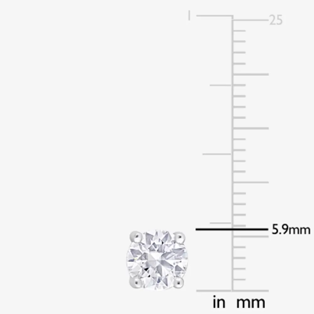 1 3/8 CT. T.W. Lab Created White Moissanite Sterling Silver 6mm Stud Earrings