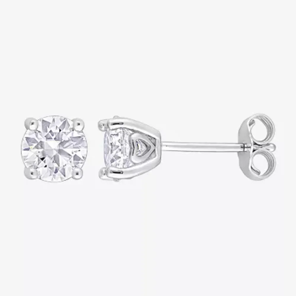 1 3/8 CT. T.W. Lab Created White Moissanite Sterling Silver 6mm Stud Earrings
