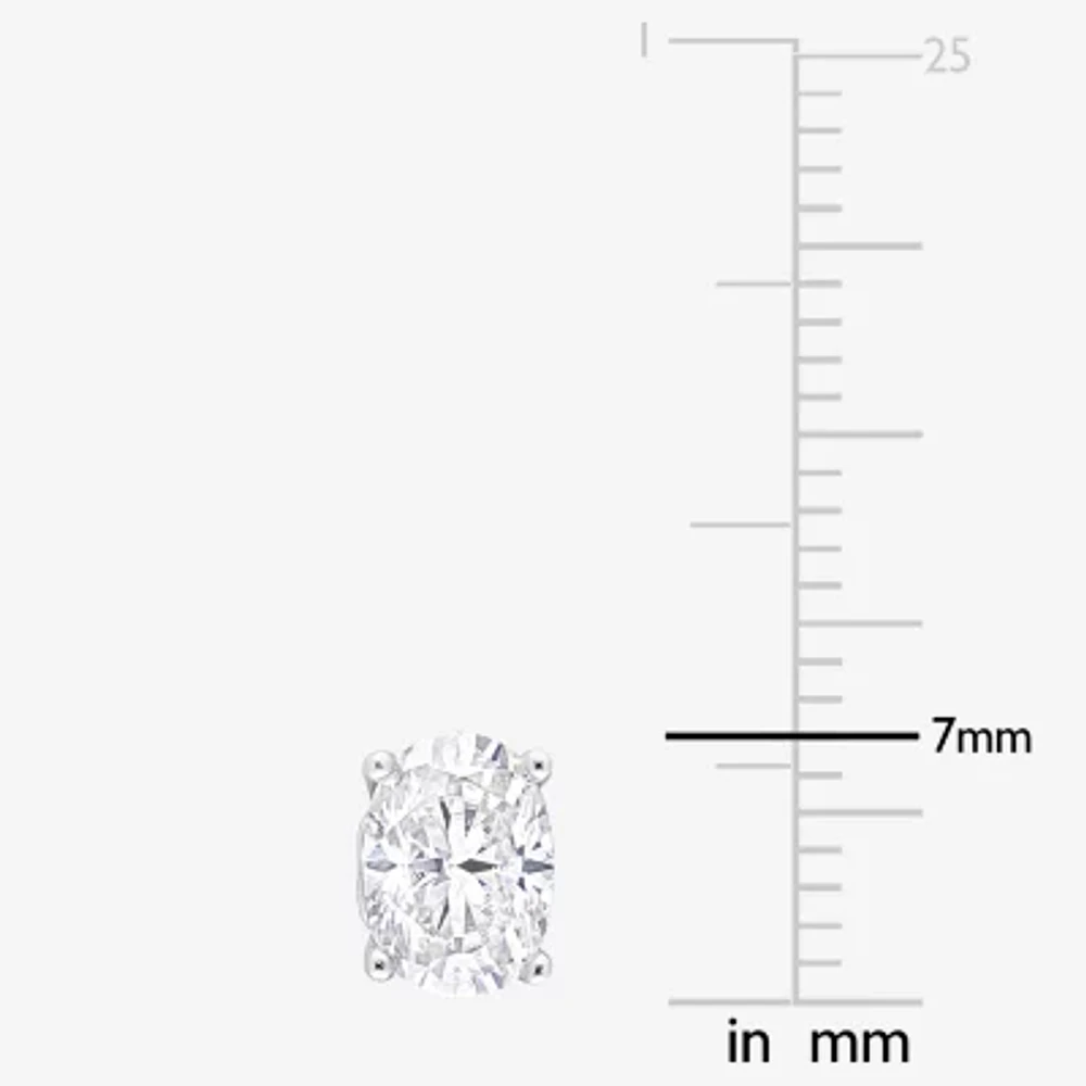 2 CT. T.W. Lab Created White Moissanite Sterling Silver 7mm Stud Earrings