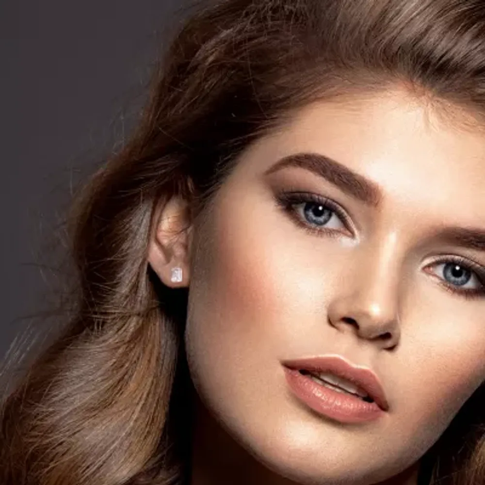 5 CT. T.W. Lab Created White Moissanite Sterling Silver 9.1mm Stud Earrings