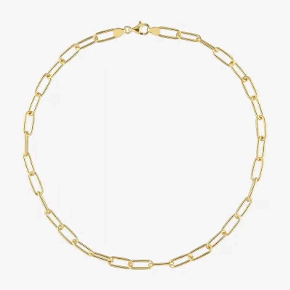 Womens 18K Gold Over Silver 20 Inch Link Necklace