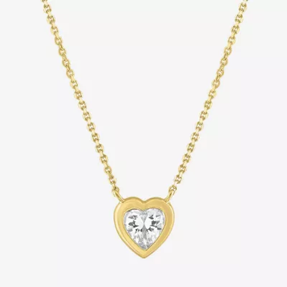 Diamond Addiction (G-H / Si2-I1) Womens 1/2 CT. T.W. Lab Grown White Diamond 10K Gold Heart 18 Inch Pendant Necklace