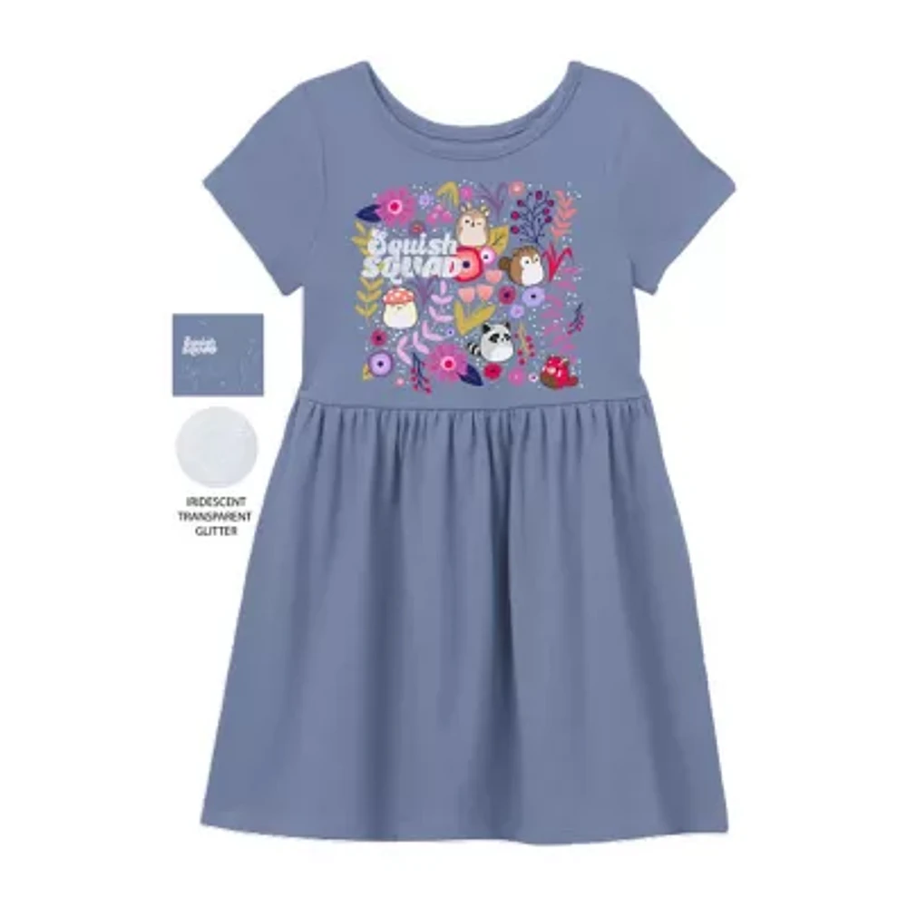 Big Kid Girls 2-pc. Short Sleeve Squishmallows A-Line Dress
