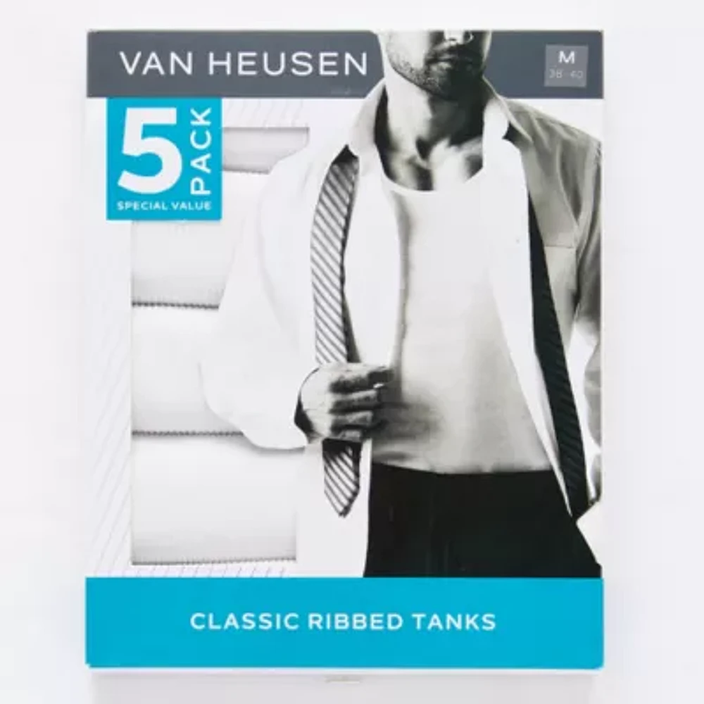 Van Heusen Mens Round Neck Sleeveless 5 Pack Tank