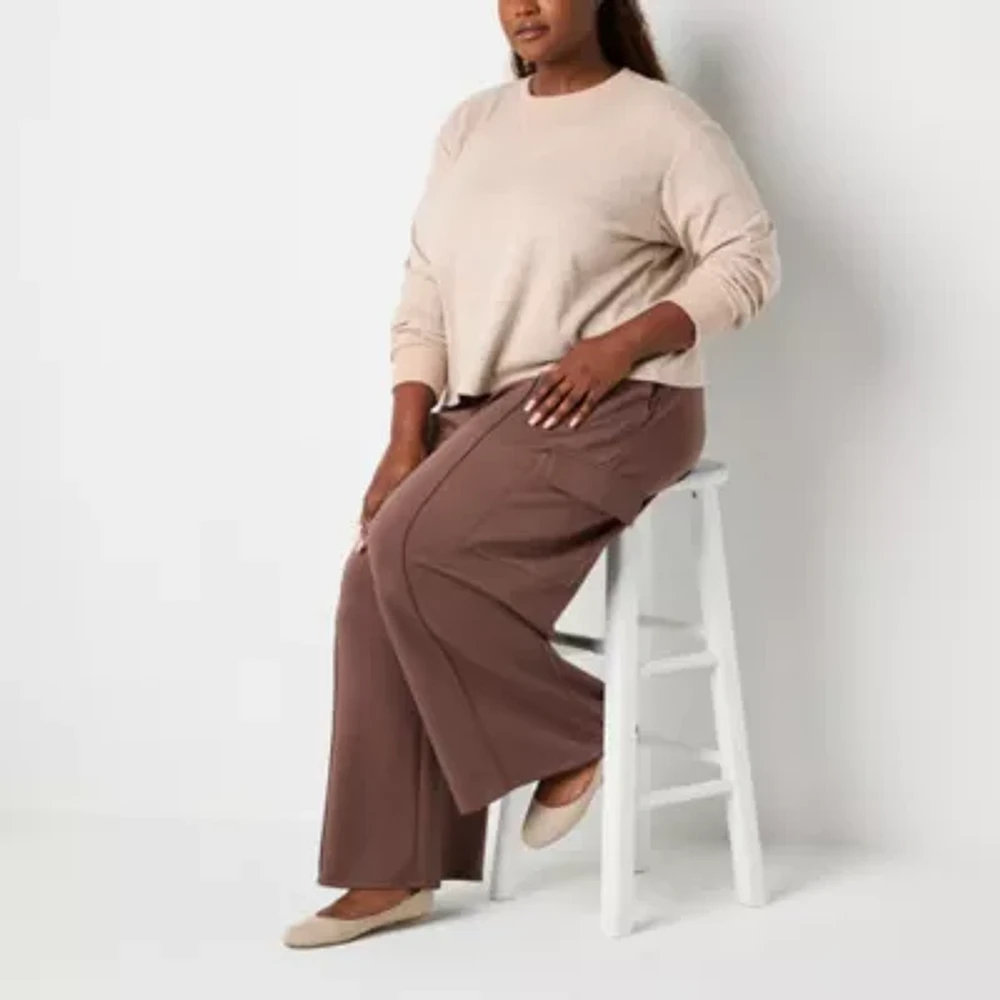 Stylus Womens Crew Neck Long Sleeve Plus Sweatshirt