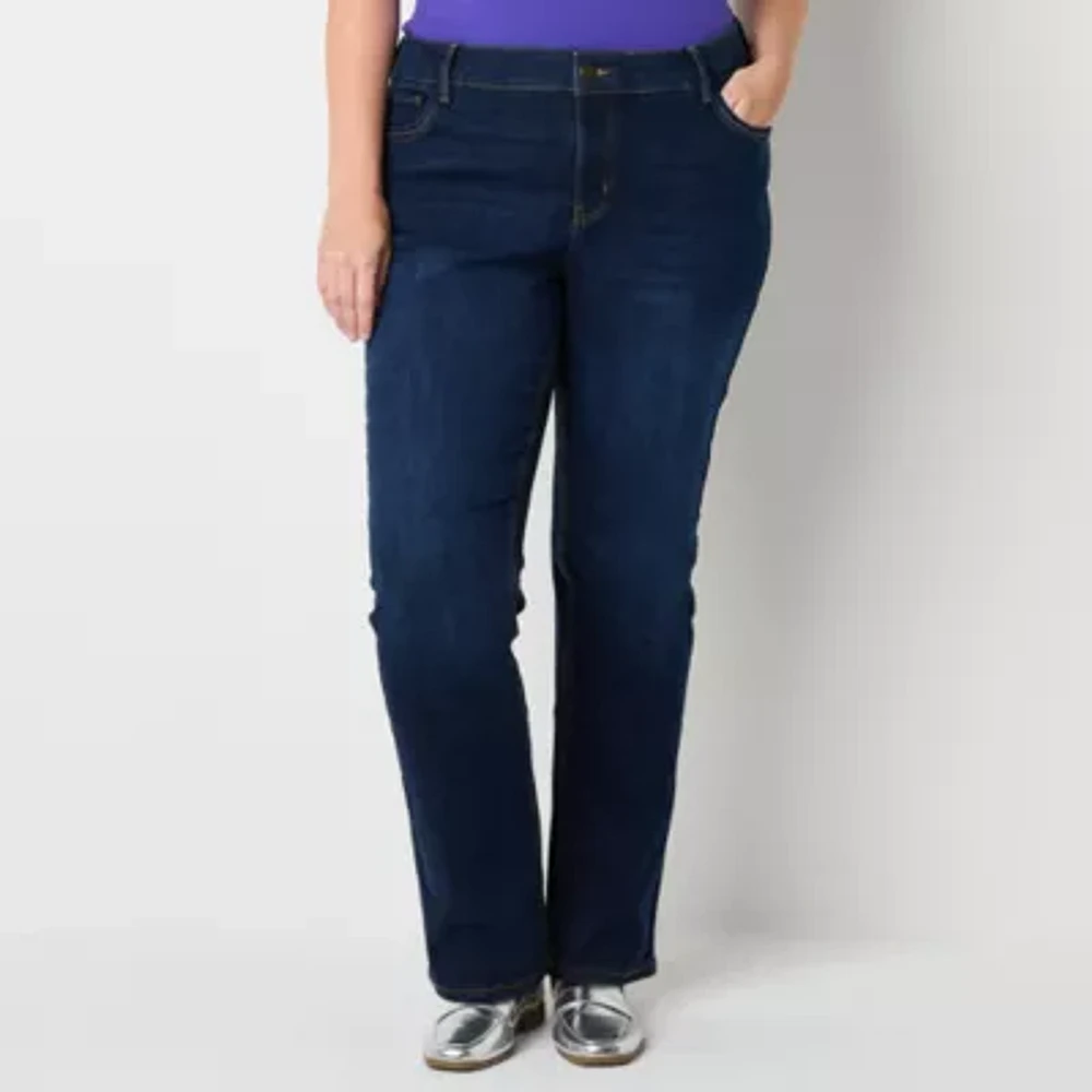 Liz Claiborne-Plus Womens Mid Rise Bootcut Jean