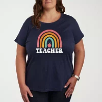 Teacher Womens Crew Neck Short Sleeve Plus T-Shirt