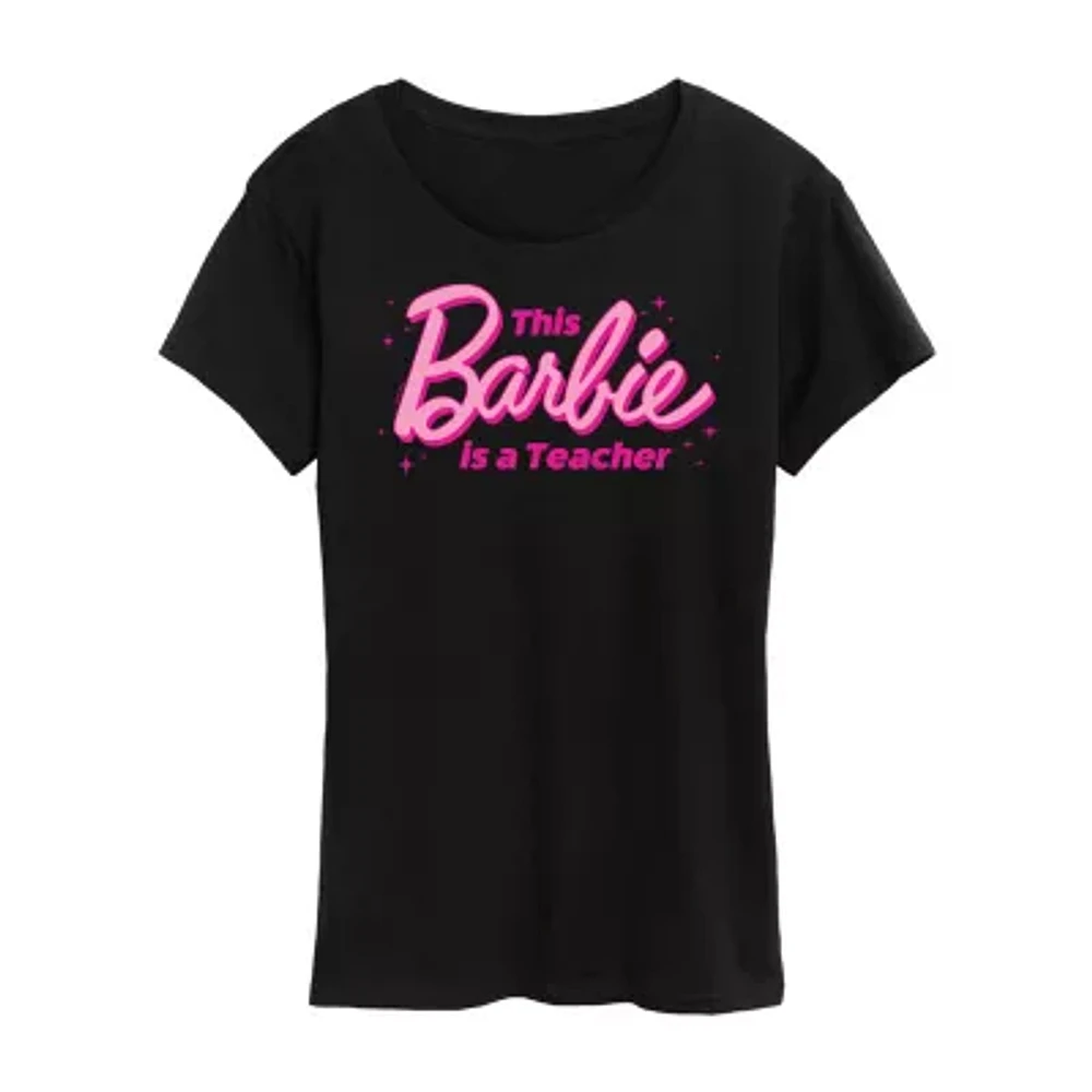 Teacher Womens Short Sleeve Regular Fit Barbie Graphic T-Shirt