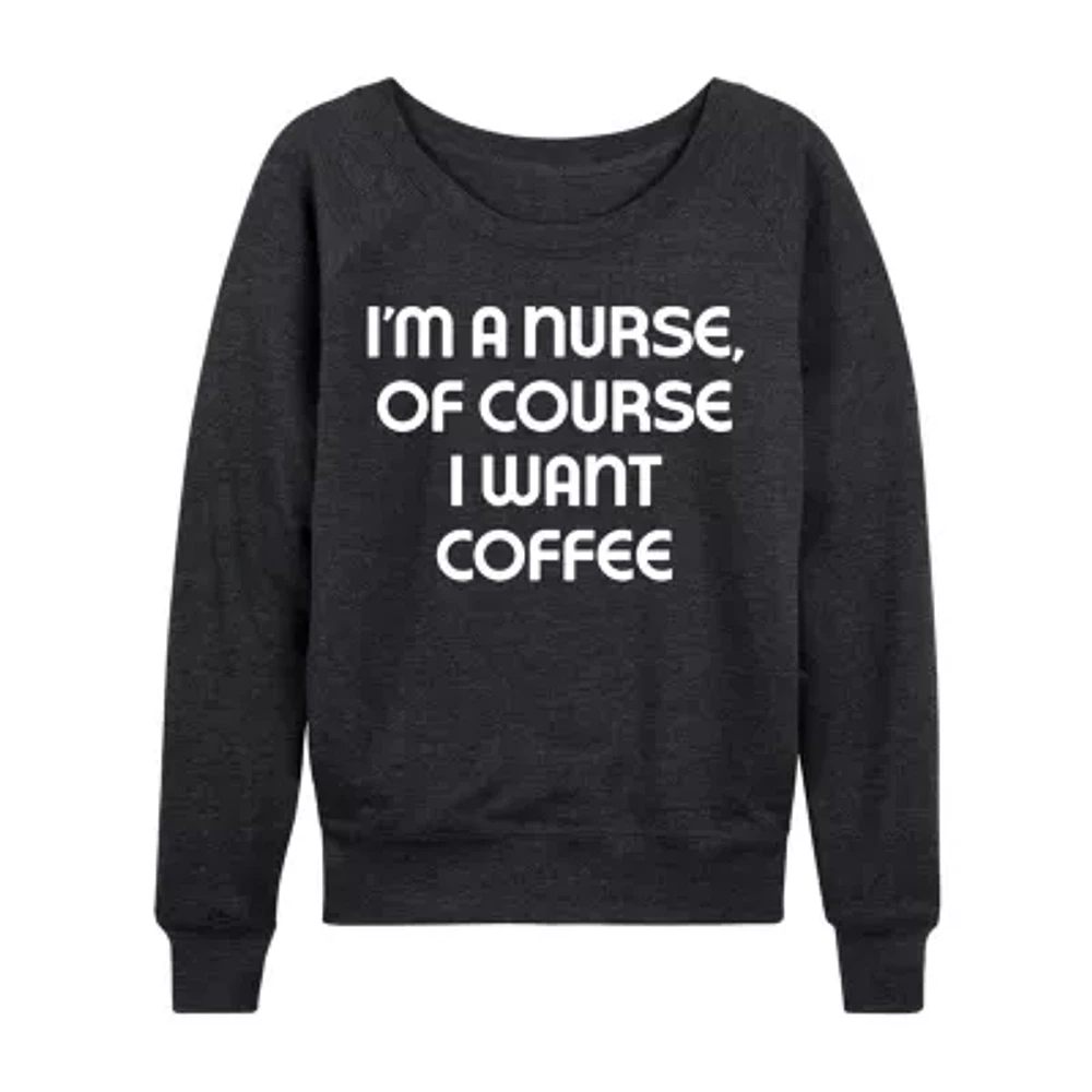Nurse Womens Long Sleeve Regular Fit Graphic T-Shirt